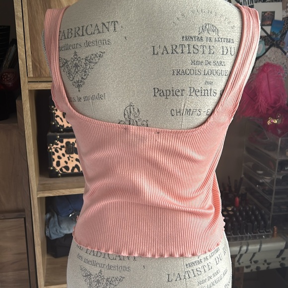Forever 21 Peach Ribbed Crop Top - Large - Picture 3 of 4